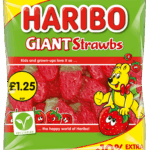 Haribo Giant Strawbs 154g £1.25 with 10% Extra Free