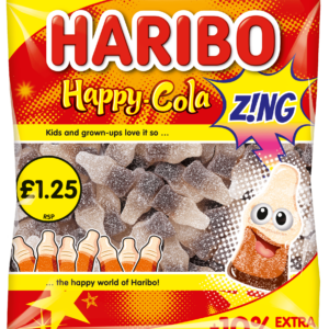 Haribo Happy Cola Z!ng 154g £1.25 Price Marked Pack with 10% Extra Free