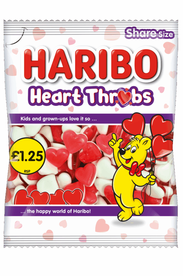 Haribo Heart Throbs 140g, Priced at £1.25