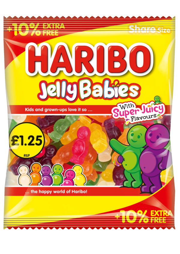 Haribo Jelly Babies 154g £1.25 Price Marked Pack with 10% Extra Free