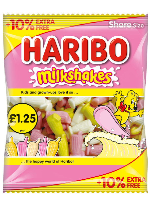 Haribo Milkshakes 154g £1.25 Price Marked Pack with 10% Extra Free