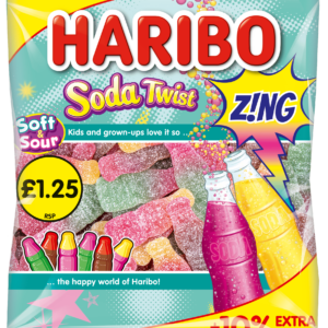 Haribo Soda Twist Z!ng 176g - £1.25 Price Marked Pack with 10% Extra Free