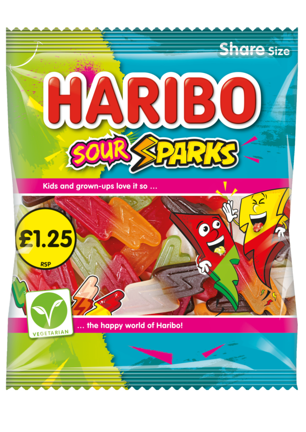 Haribo Sour Sparks 140g - Priced at £1.25