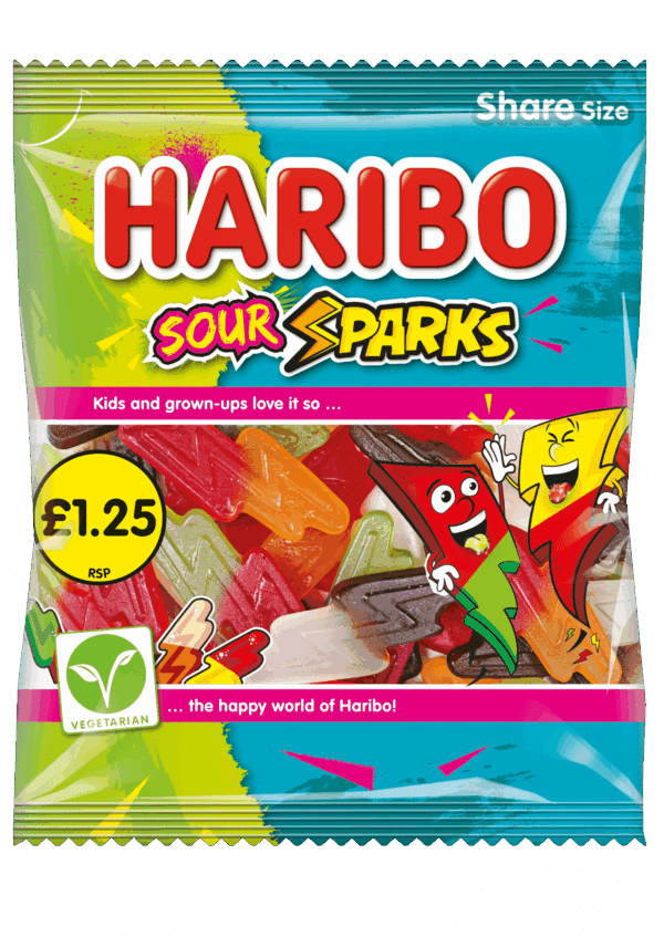 Haribo Sour Sparks 140g - Priced at £1.25