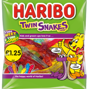 Haribo Twin Snakes 140g - Price Marked at £1.25