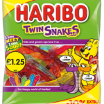 Haribo Twin Snakes 154g for £1.25, with an additional 10% free