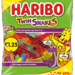 Haribo Twin Snakes 154g for £1.25, with an additional 10% free