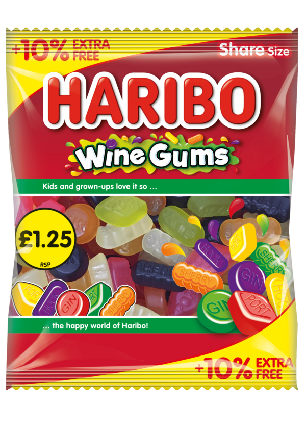 Haribo Wine Gums 154g £1.25 Price Marked Pack with 10% Extra Free