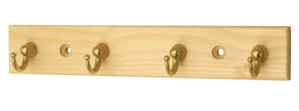 Headbourne Pine Wall-Mounted Cup Hook Rack with 4 Hooks