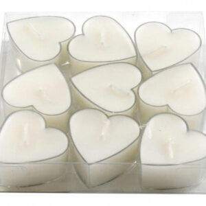 Heart-Shaped Tea Light Candles, Pack of 9