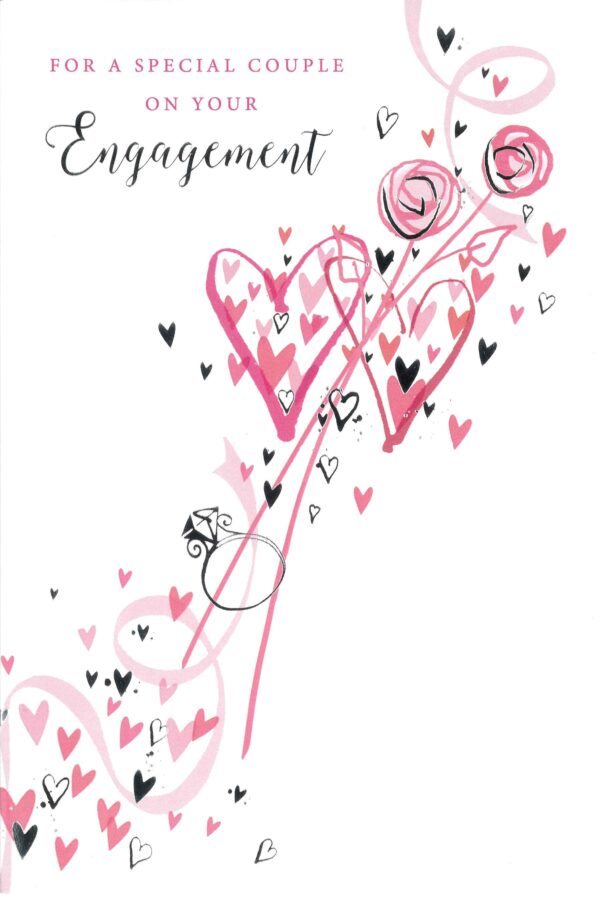 Heart-Themed Engagement Card