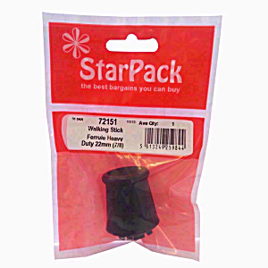 Heavy Duty Black 22mm Cane Ferrule by Star Pack