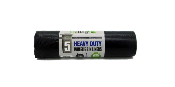 Heavy Duty Eco-Friendly Wheelie Bin Liners 240L, Pack of 5
