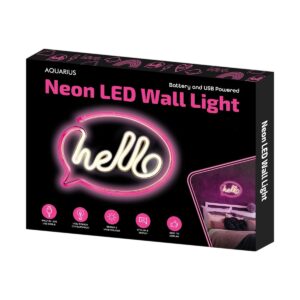 Hello Neon LED Wall Light, 30cm x 21cm, Battery or USB Powered