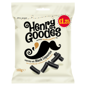 Henry Goode's Exceptionally Soft Black Licorice 140g £1.25 Price-Marked Pack