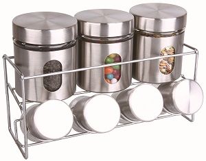 Highlands 7-Piece Spice and Herb Jar Set with Two-Tier Stand