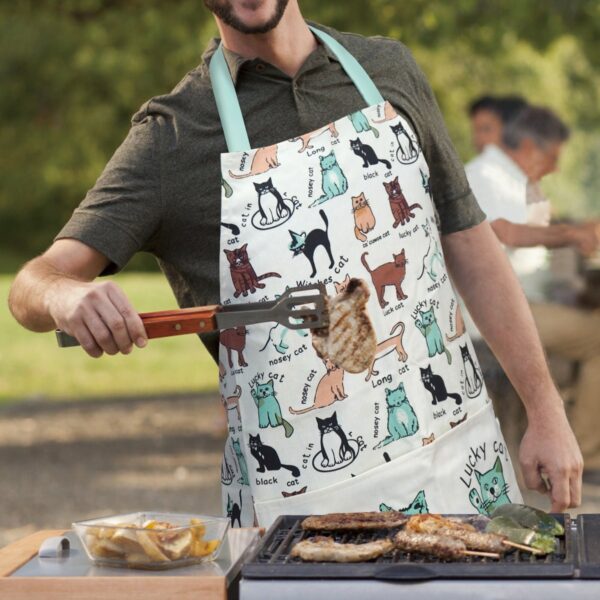 HIGHLANDS CAT PVC KITCHEN/COOKING APRON, 59CM X 81CM