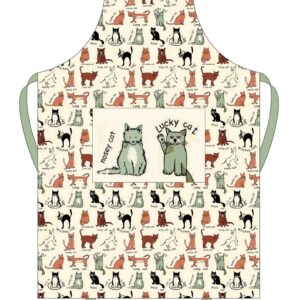 HIGHLANDS COTTON COOKING APRON 69CM X 83CM - CAT DESIGN