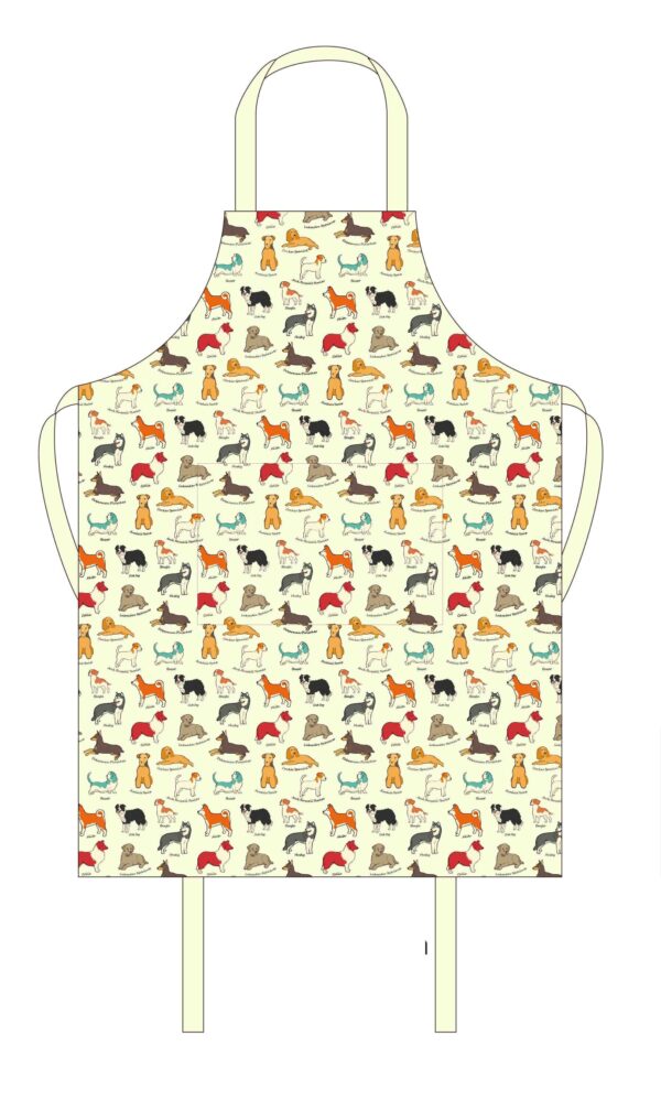 HIGHLANDS KITCHEN / COTTON COOKING APRON 69CM X 83CM - FAITHFUL FRIEND DOG DESIGN