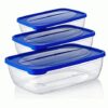 Hobby Life TrendBox Rectangular Food Storage Containers, Set of 3