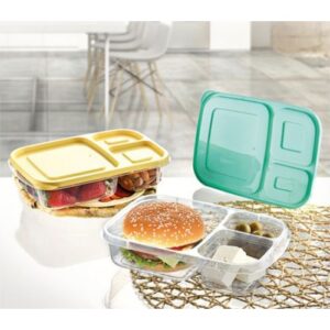 HobbyLife Smart 3-Compartment Food Storage Container, 1.15 Liter