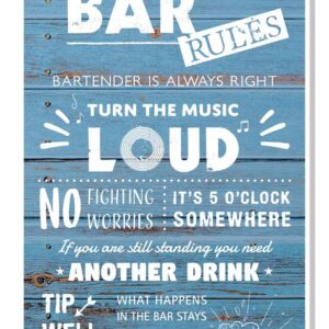 HOME DECOR WALL PLAQUE WITH BAR RULES