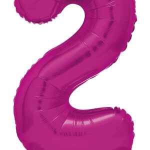 Hot Pink 76 cm Giant Standing Number 2 Foil Balloon - Unique Party