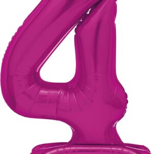 Hot Pink Giant Standing Foil Number 4 Balloon, 76 cm - Unique Party