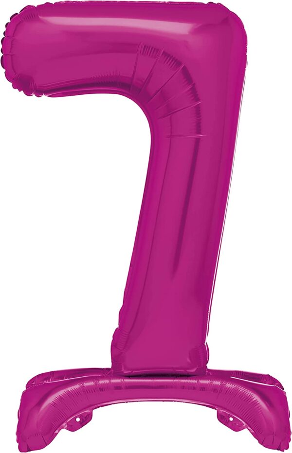 Hot Pink Giant Standing Foil Number 7 Balloon, 76 cm - Unique Party