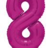 Hot Pink Giant Standing Foil Number 8 Balloon, 76 cm - Unique Party