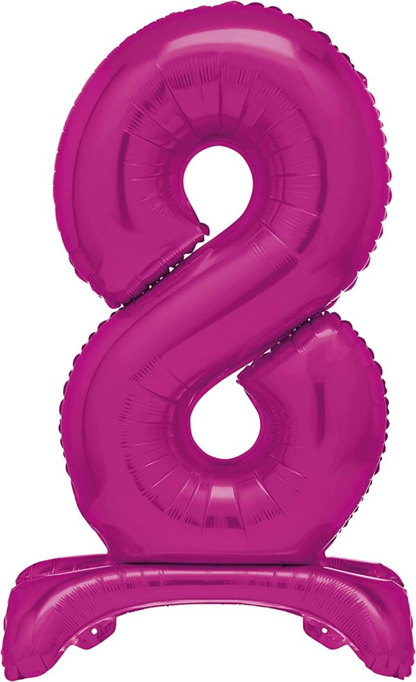 Hot Pink Giant Standing Foil Number 8 Balloon, 76 cm - Unique Party