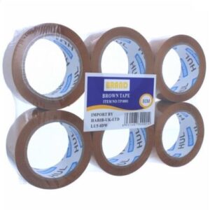 HUL Brown Packing Tape Buff 48mm x 80m, Pack of 6