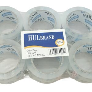 HUL Transparent Packing Tape 48mm x 80m, Pack of 6