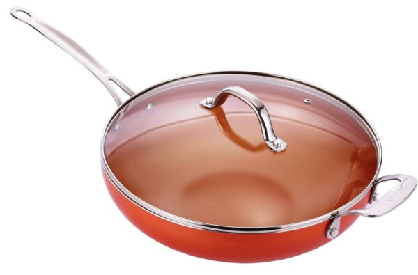 INNOVACOOK 30CM COPPER CERAMIC WOK WITH LID