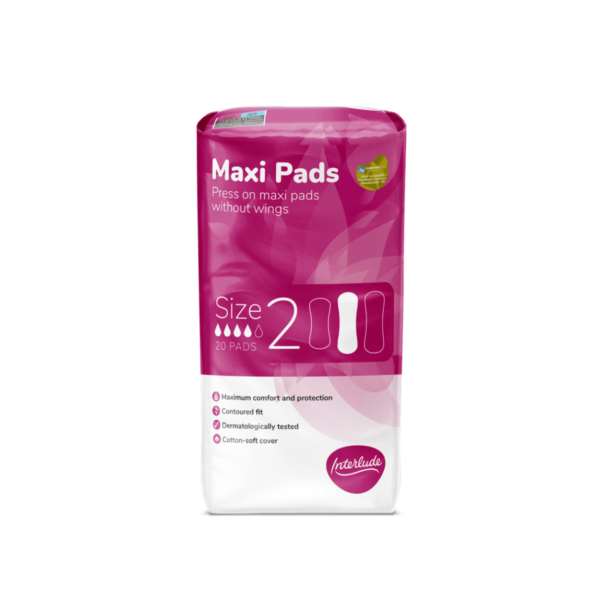 Interlude Size 2 Maxi Pads - Pack of 20