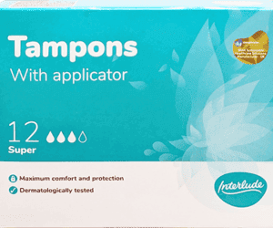 Interlude Super Tampons with Applicator, Pack of 12