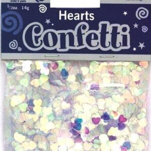 Iridescent Heart Confetti for Valentine's Day Love