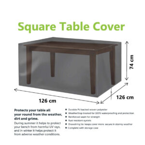 It appears you are referring to a garden woven table cover with dimensions of 126 x 126 x 74 cm, and the model or item number is 3268. "Parcel Rate" likely refers to the...