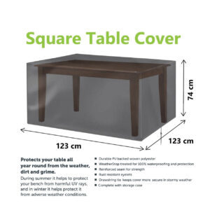 It looks like you are referring to a garden woven table cover with dimensions of 123 x 123 x 74 cm. The number "3251" might be a product code or reference number. The mention of...