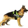 It looks like you're referring to a product description for a police K9 dog harness. This specific product seems to be a medium-sized harness available in multiple colors and is...