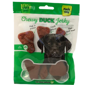 It looks like you're referring to a product listing for pet dog treats, specifically Chewy Duck Jerky in a 100g package. The item may have a product code or SKU of 77831 and is...