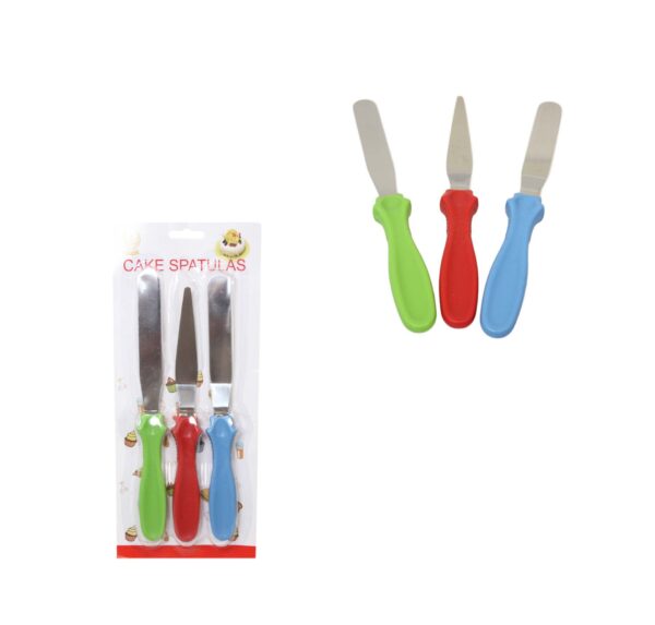 It looks like you're referring to a set of stainless steel spatula palette tools designed for cake decorating. This set typically includes three spatulas or palette knives,...