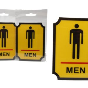 It seems like you are describing a product for a men's toilet door sign. This product is an adhesive sticker with dimensions of 12cm x 9cm, likely suitable for indicating the...