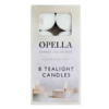 It seems like you're inquiring about a product called "Opella White Tealight Candles Box of 8" with a product code of CD003 / OW2, which is categorized under "Parcel Rate" for...