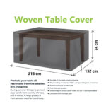 It seems like you're mentioning a garden woven table cover with the dimensions 213 x 132 x 74 cm and a reference number or model number 3282. The term "Parcel Rate" likely...