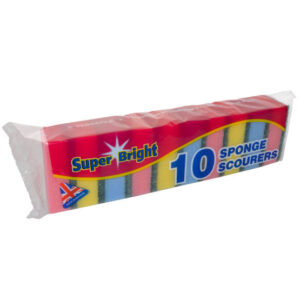 It seems like you're referring to a bulk purchase of cleaning products. A "Super Bright Sponge Scourers 10 Pack - Case of 10" likely means that you are buying a case containing...