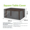 It seems like you're referring to a garden square table cover with specific dimensions: 250cm x 250cm x 90cm. The number "3305" might be a product code or model number, and...