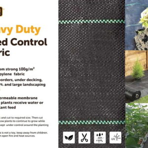 It seems like you're referring to a product description for a garden heavy-duty weed control fabric, specifically one that measures 1 meter by 10 meters, with the product code...