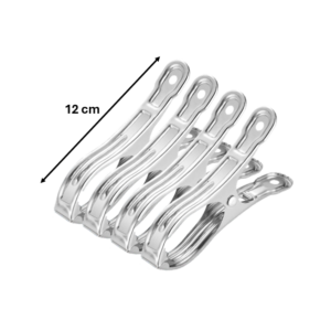 It seems like you're referring to a product description for a pack of jumbo metal laundry clothes pegs or clips. These are large-sized clips, measuring 12 x 4 cm, likely made...