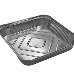 It seems like you're referring to a product description for a pack of square aluminum foil trays. These trays have the dimensions of 24 cm in length, 24 cm in width, and 4 cm in...